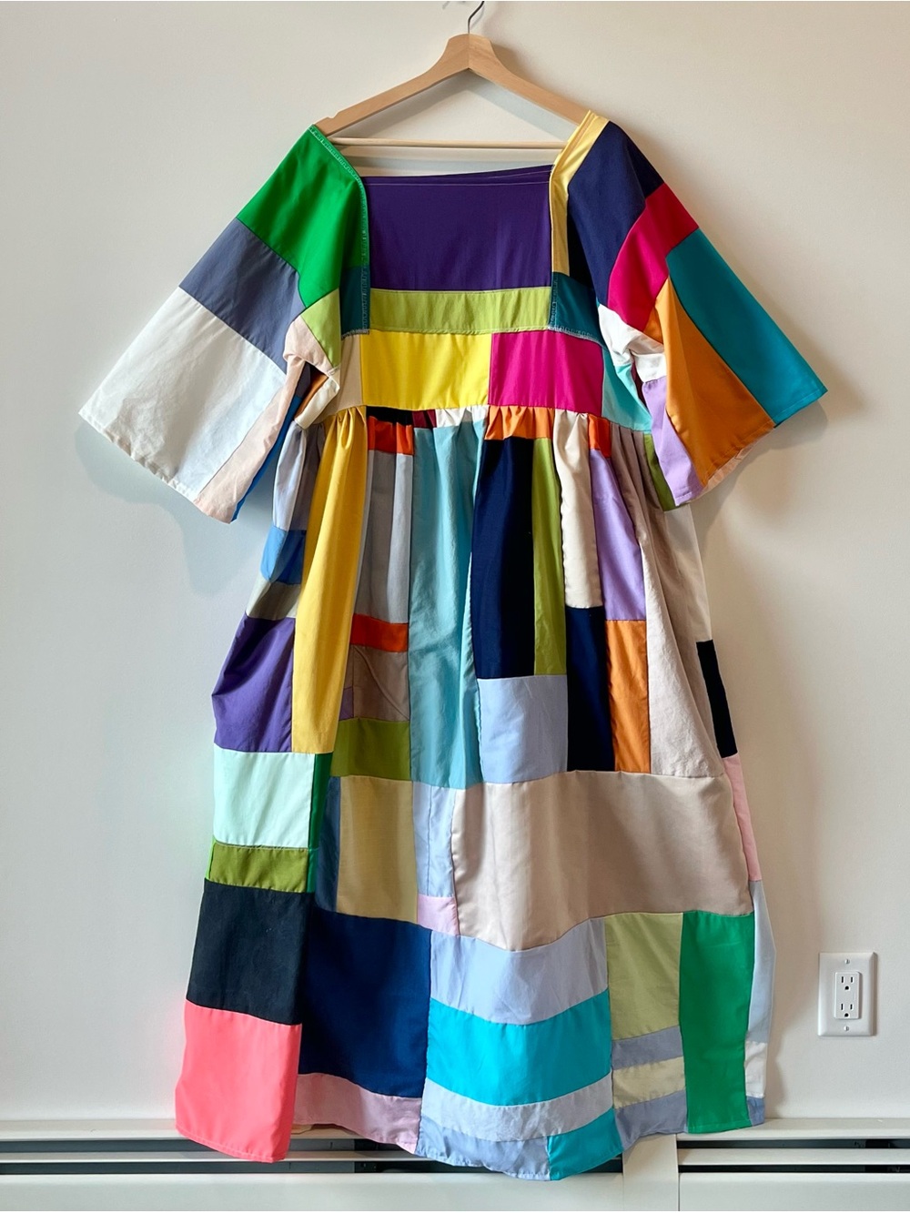 Handmade Quilted Patchwork Colorblock Dress SKU 07081 - Picture 2 of 16